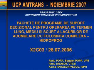 UCP AMTRANS - NOIEMBRIE 2007
