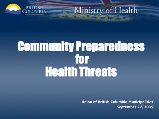 Community Preparedness for Health Threats