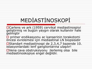 MEDİASTİNOSKOPİ