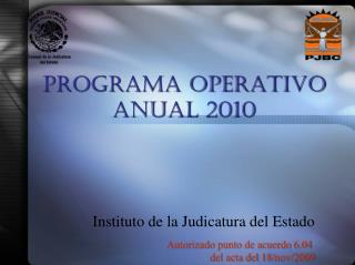 PROGRAMA OPERATIVO ANUAL 2010