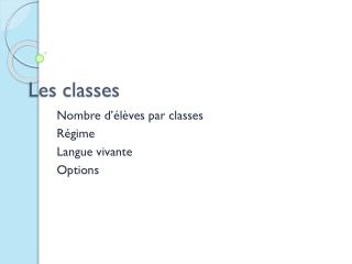 Les classes