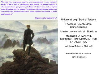 Università degli Studi di Teramo Facoltà di Scienze della Comunicazione