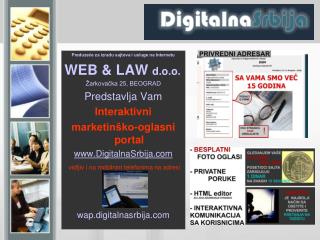 Preduzeće za izradu sajtova i usluge na Internetu WEB &amp; LAW d.o.o. Žarkovačka 25, BEOGRAD