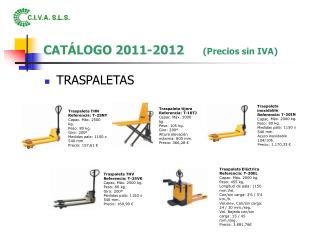 CATÁLOGO 2011-2012 (Precios sin IVA)