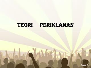 TEORI PERIKLANAN