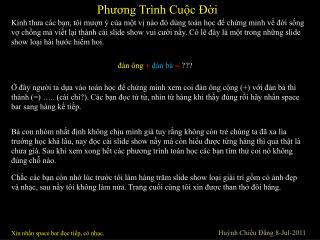 Phương Trình Cuộc Đời