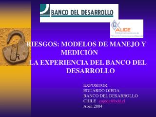 RIESGOS: MODELOS DE MANEJO Y 		 MEDICIÓN LA EXPERIENCIA DEL BANCO DEL DESARROLLO