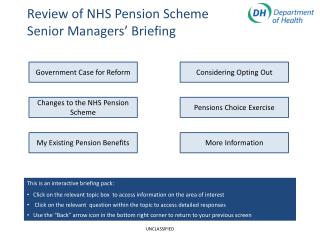 Review of NHS Pension Scheme Senior Managers’ Briefing