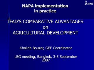 NAPA implementation in practice