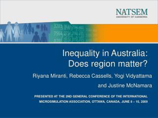 Inequality in Australia: Does region matter?
