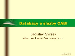 Databázy a služby CABI