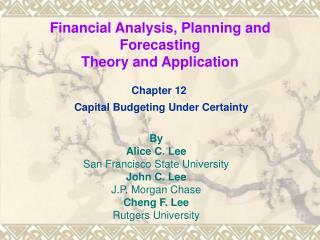 Financial Analysis, Planning and Forecasting Theory and Application