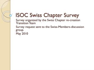 ISOC Swiss Chapter Survey
