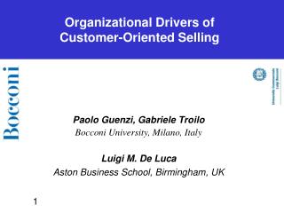Organizational Drivers of Customer-Oriented Selling