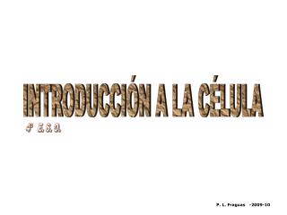 INTRODUCCIÓN A LA CÉLULA