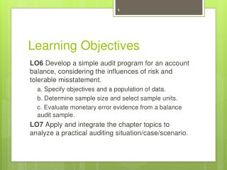 Learning Objectives