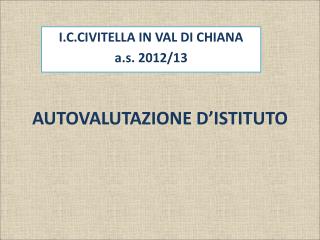 AUTOVALUTAZIONE D’ISTITUTO