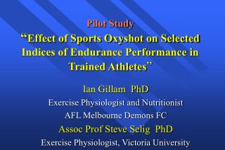 Ian Gillam PhD Exercise Physiologist and Nutritionist AFL Melbourne Demons FC