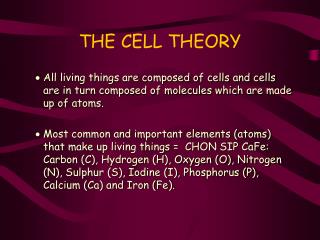 THE CELL THEORY