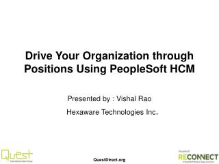 Drive Your Organization through Positions Using PeopleSoft HCM