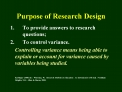 Purpose of Research Design
