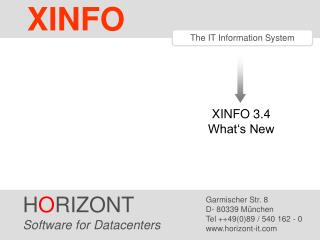 XINFO 3.4 What‘s New