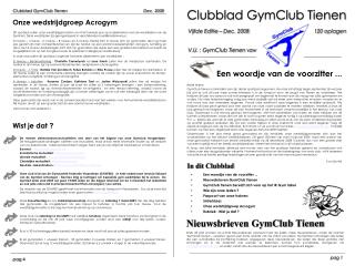 Clubblad GymClub Tienen