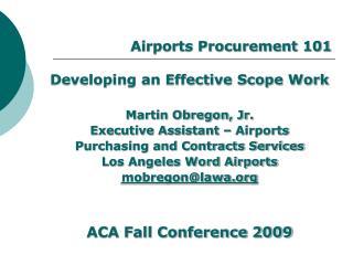 Airports Procurement 101