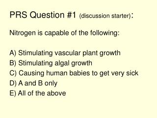 PRS Question #1 (discussion starter) :