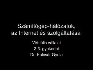 Számítógép-hálózatok, az Internet és szolgáltatásai