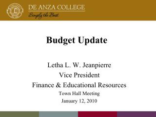 Budget Update