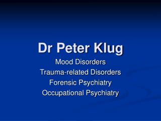 Dr Peter Klug
