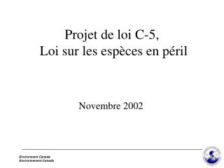 Projet de loi C-5, Loi sur les espèces en péril