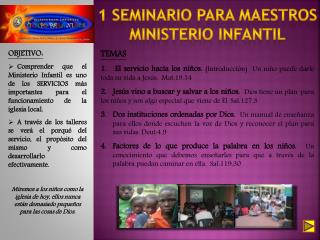 1 SEMINARIO PARA MAESTROS MINISTERIO INFANTIL