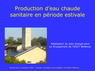 Production d’eau chaude sanitaire en période estivale