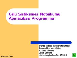 Ceļu Satiksmes Noteikumu Apmācības Programma