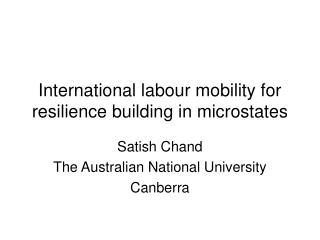 International labour mobility for resilience building in microstates