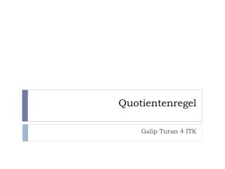 Quotientenregel
