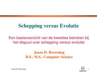 Schepping versus Evolutie