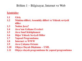 Bölüm 1 – Bilgisayar, Internet ve Web