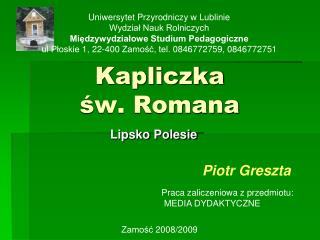 Kapliczka św. Romana