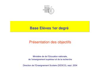 Base Elèves 1er degré