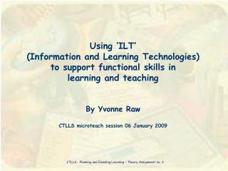 CTLLS - Planning and Enabling Learning – Theory Assignment no. 3