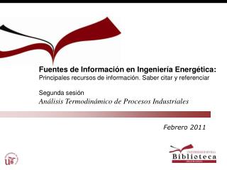 Fuentes de Información en Ingeniería Energética: