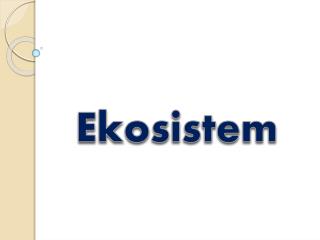 Ekosistem