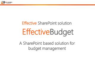 A SharePoint based solution for budget management