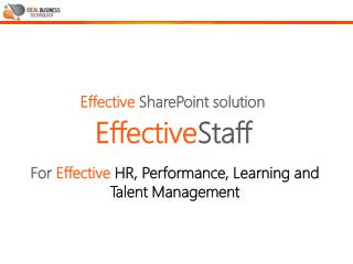 For Effective HR, Performance, Learning and Talent Management