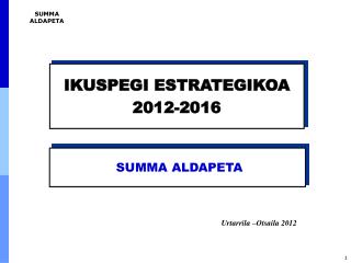 IKUSPEGI ESTRATEGIKOA 2012-2016