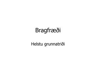 Bragfræði