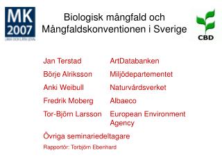 Biologisk mångfald och Mångfaldskonventionen i Sverige